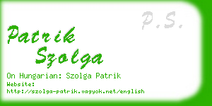 patrik szolga business card